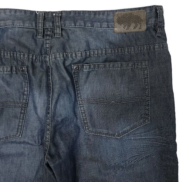 Buffalo David Bitton Six Basic Slim Straight Mens 38x27 Blue Grunge 11" Rise - Picture 8 of 8